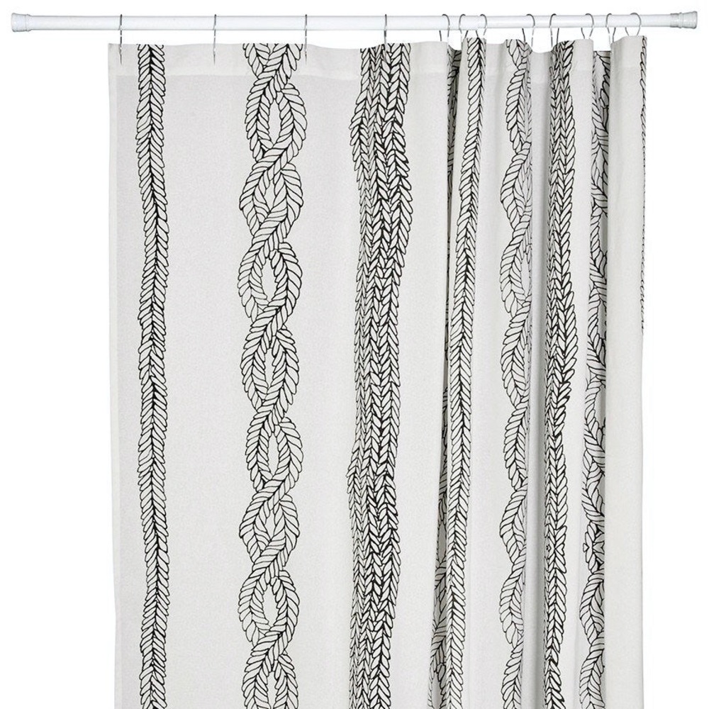 Entwine Black and Off White Shower Curtain